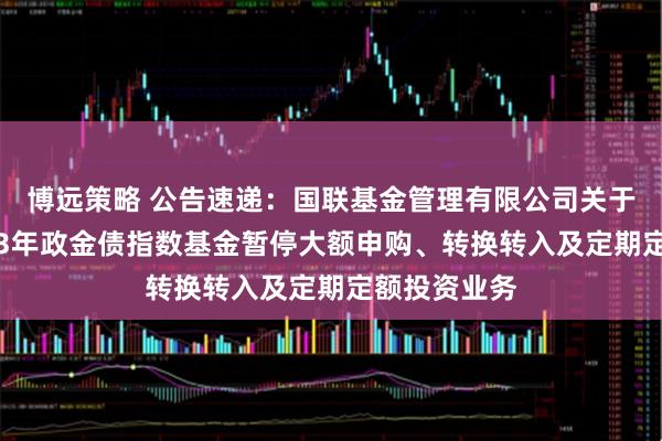 博远策略 公告速递：国联基金管理有限公司关于国联中债0-3年政金债指数基金暂停大额申购、转换转入及定期定额投资业务