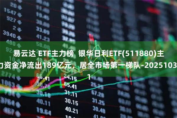 易云达 ETF主力榜  银华日利ETF(511880)主力资金净流出189亿元，居全市场第一梯队-20251031